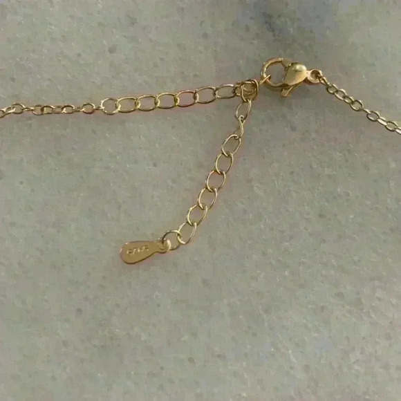 COPY - Gold Crystal Lightning Bolt Charm Chain Necklace - Picture 4 of 4